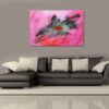 Abstraktes Leinwandbild in Pink: "Desire" Künstler Acrylmalerei – Bild 4