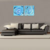 Bild in Blau - Zweiteiliges Wandbild mit abstrakten Kreisen: "Dynamic" – Bild 4