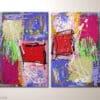 Abstrakte Bunte Leinwandbilder: "Dynamic World" Moderne Kunst