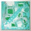 Abstraktes Acrylbild mit Weiß Grün und Türkis "Fresh"