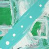 Abstraktes Acrylbild mit Weiß Grün und Türkis "Fresh" – Bild 2