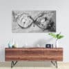 Bild in Schwarz Grau - Original Wandbild "Statement"- Leinwandbild Handgemalt – Bild 2
