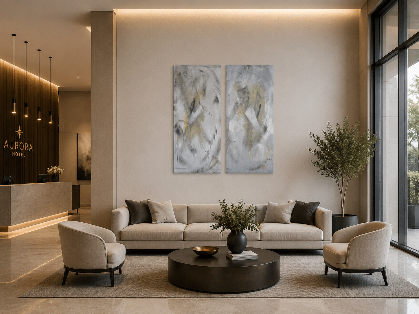 Wohnbild, abstraktes Bild im Wohnzimmer, moderne einrichtung