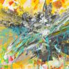 Acrylgemälde abstrakt auf Leinwand mit Gelb: "Easy Life" – Bild 3