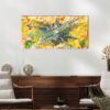 Acrylgemälde abstrakt auf Leinwand mit Gelb: "Easy Life" – Bild 4