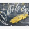 Original abstraktes Acrylgemälde 'Modern Disruption' mit dynamischen Pinselstrichen und kontrastreichen Farben, ideal für moderne Wohn- und Büroräume
