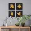 Bilder in Schwarz Gold. Minimalistisch Elegantes Wandbild. Acrylbilder vom Künstler kaufen.