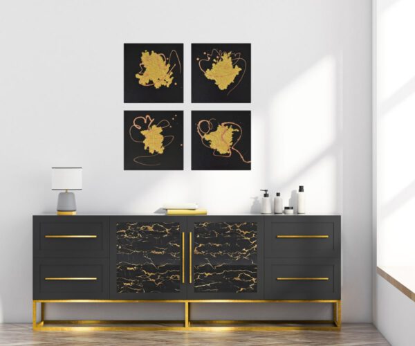 Bilder in Schwarz Gold - "Motivation" Wandbilder modern, Abstrakte Kunst gemalt – Bild 7