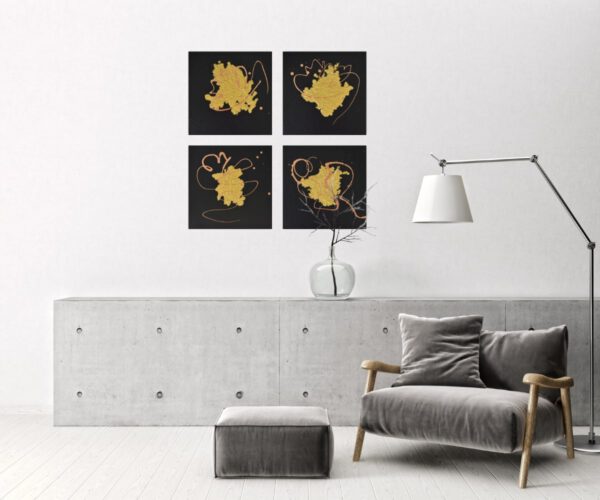 Bilder in Schwarz Gold - "Motivation" Wandbilder modern, Abstrakte Kunst gemalt – Bild 8