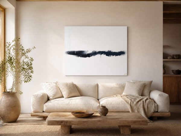 modernes bild puristisch in schwarz weiss mit hellen aktzenten
