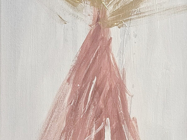 Schutzengel, Engelbild modern mit gold und kupfert farben