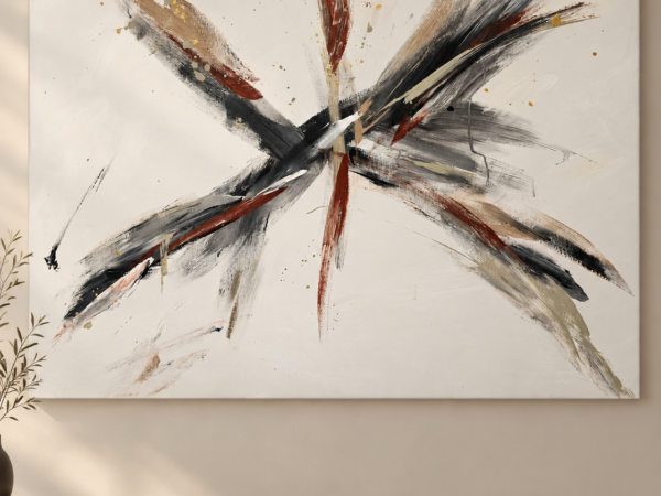 Pure Desire – Abstraktes Originalgemälde in Schwarz, Grau & Braun mit Goldakzenten | 100 × 70 cm